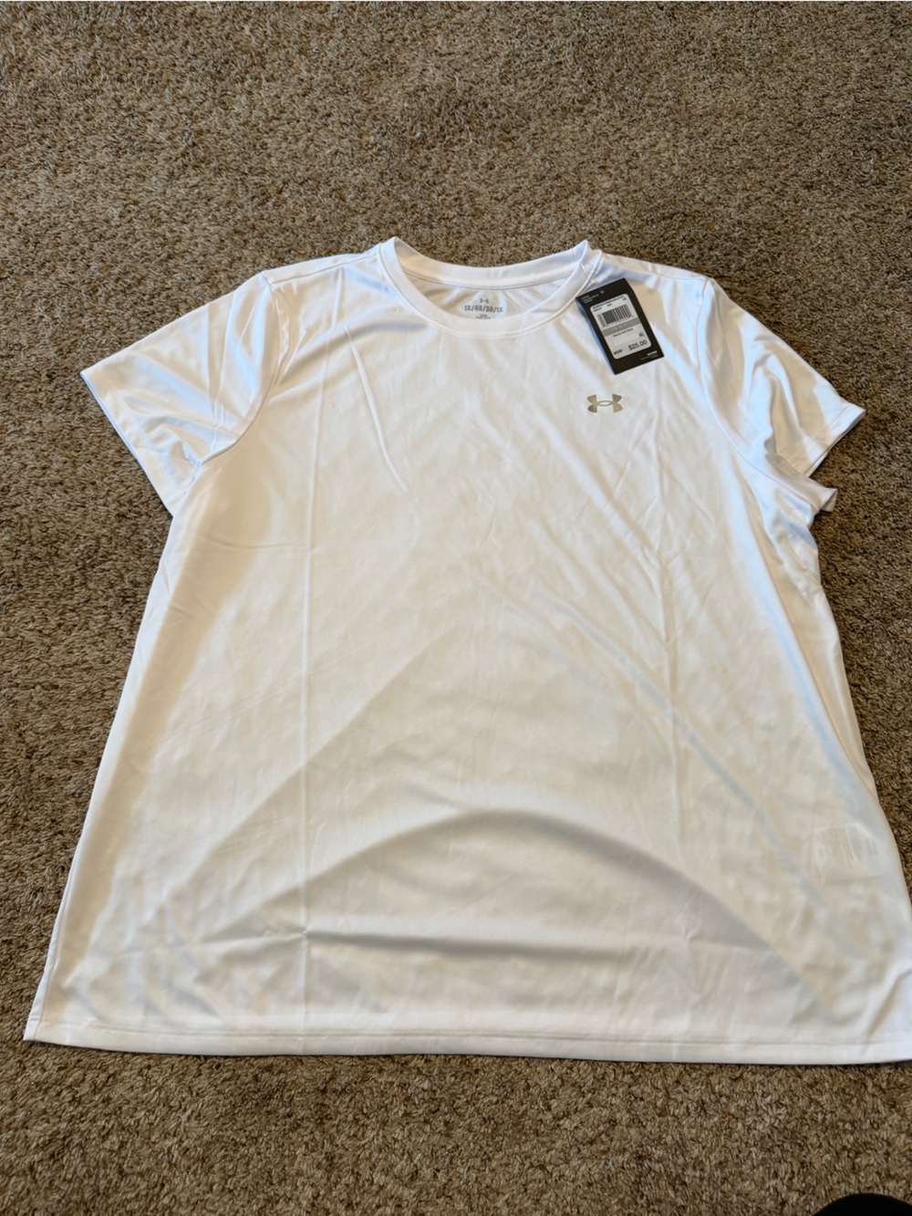 Under Armour White Women's Short Sleeve Performance Tee with Gray Logo